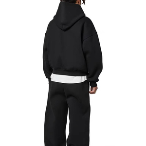 Customization New Premium Quality Heavyweight 100% Cotton Drop Shoulder Loose Fit Drawstring Hoodie Men - Product Image 2