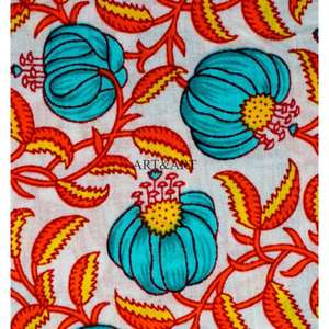 Tela de Algodón Estampada con Bloques Florales, Ligera, para Decoración del Hogar, Bolsos y Confección de Vestidos, en Metros, Tela de Algodón para Tapicería - Product Image 3