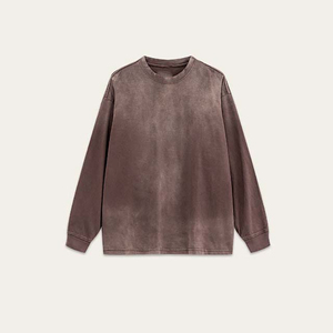 Sudadera Extra Grande para Hombre, Cuello Redondo, Forro Polar, 100% Algodón Ecológico, Manga Larga, Color Degradado, Otoño - Product Image 4