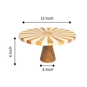 Base para Pastel de Madera de Acacia Premium con Cubierta Acrílica Irrompible, Plato para Postres Fácil de Limpiar - Product Image 2