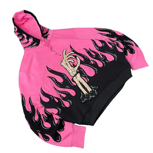 Hoodies en coton 100% fabriqués en usine, coupe ample, style streetwear, pour homme, avec patchwork unique - Product Image 2