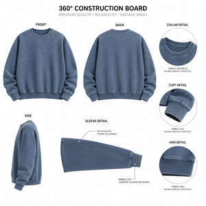 Sweat-shirt brodé ODM pour hommes, col Henley patchwork, en molleton bouclette, coupe épaules tombantes, vêtements d'extérieur de printemps, vente en gros - Product Image 4