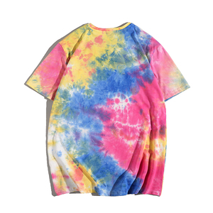 เสื้อยืดแขนสั้นผู้ชายทรงโอเวอร์ไซส์ ลายมัดย้อม คอกลม สไตล์ลำลอง ผ้าฝ้ายเจอร์ซีย์ถัก 100% เสื้อสำหรับฤดูร้อน - Product Image 4