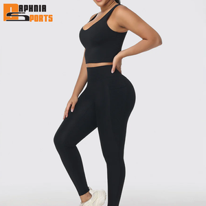 Nueva Ropa de Yoga, Ropa Deportiva para Gimnasio, Conjuntos de Fitness, Leggings de Cintura Media para Mujer, Conjuntos de Yoga de 2 Piezas, Ecológicos, de Nailon Reciclado - Product Image 5