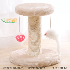 Vietnam Factory Modern Classic Eco-Friendly Brown Cat Tree with Real Wood <b>Climbing</b> <b>Frame</b> Scratching Post & Leaves - Product Image 4