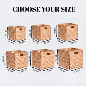 Panier carré en jacinthe d'eau pliable, fait main, panier de rangement, vente en gros, écologique, fabriqué au Vietnam - Product Image 4