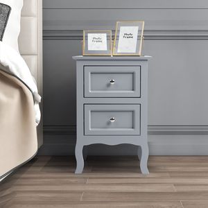 2 Comodini in Legno Massello Stile Country a Due Livelli, Grandi Dimensioni, Eleganti Mobili Tradizionali per Camera da Letto, Ideali per Appartamenti - Product Image 1