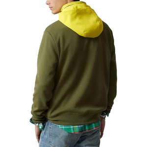 Sweat-shirt polaire à capuche demi-zip color block pour homme, style streetwear décontracté, vêtement d'hiver, fournisseur OEM - Product Image 4