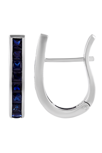 Pendientes de Zafiro Azul en Plata de Ley 92.5 KLST-30426 - Product Image 3