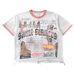 2026 Regular Fit <b>Crop</b> <b>T</b>-<b>Shirt</b> Short Sleeve 100% Cotton Turtleneck Collar Silk Screen Printed Contrast Trim Formal Men's - Product Image 1