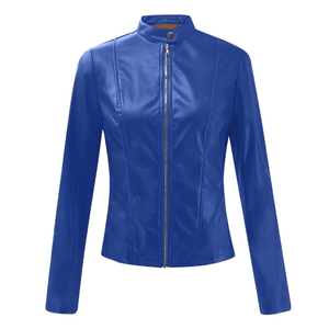 Liquidación 2025: Chaqueta Corta de Piel de Vacuno y Lana para Mujer, Estilo Moto, Ajustada, Ligera, para Motocicleta, Teñido Liso - Product Image 3
