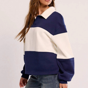 Sudadera con capucha extragrande de media cremallera para mujer, de manga larga, de poliéster/algodón, de secado rápido y transpirable, para invierno - Product Image 1