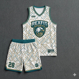 Conjunto de Uniforme de Baloncesto Personalizado, Jersey Deportivo de Poliéster de Secado Rápido, Ropa de Equipo Blanca, Negra y Dorada para Entrenamiento y Partido - Product Image 5