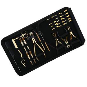 Kit de Herramientas para Instalación de Extensiones de Cabello: Alicates para Micro Anillos, Alicates para Extensiones de Cinta Adhesiva, Cortador para Remover Adhesivos, Aguja para Extraer Extensiones, Tijeras, Cuchilla - Product Image 1