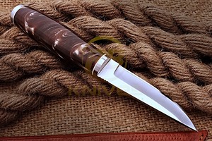 Couteau de chasse artisanal RB Knives Puukko en acier inoxydable, manche en résine, lame fixe, étui en cuir, garantie de 3 ans, personnalisable - Product Image 3