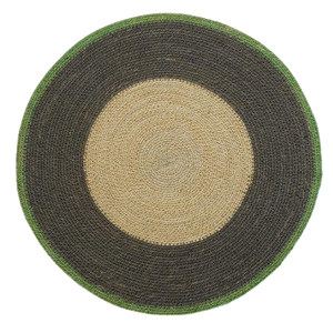 <b>Round</b> Bohemian Handmade Fabric <b>Table</b> <b>Mat</b> With Gray Yellow Pattern Best quality <b>round</b> shape Wholesale <b>table</b> <b>mat</b> - Product Image 2