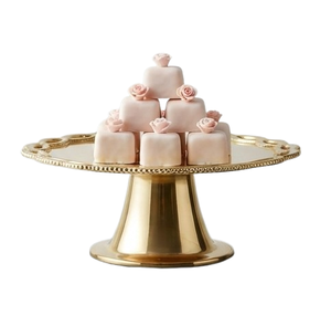Support à gâteau à un étage le plus vendu, décoratif, plaqué or, pour fruits et desserts de table - Product Image 1