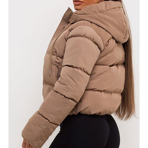 Chaqueta Acolchada con Capucha para Hombre, Abrigo de Invierno Estándar, Cálido, 400 GSM, Cierre Frontal con Cremallera, Bordado, Beige, Corte Ajustado, Estilo Urbano - Product Image 6