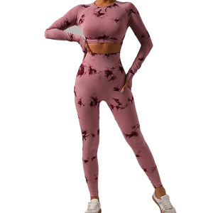 Pantalones de Yoga Tie-Dye Resistentes al Agachamiento – Leggings de Compresión Sin Costuras con Control de Abdomen para Mujer - Product Image 1