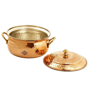Pure <b>Copper</b> Hot Set Bowl With <b>Handle</b> And Lids Polish Finished For Home Metal Serving Hot Set Bowl For <b>Kitchen</b> Use Kitchenware - Product Image 6