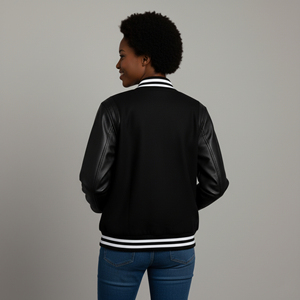 Chaqueta Varsity Acolchada para Mujer, Nueva Colección 2026, Mangas de Piel de Oveja, Algodón Transpirable e Impermeable, Camuflaje con Bordado - Product Image 5