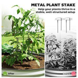2 Pezzi Letti di Coltivazione Rialzati 2,13m x 0,91m x 0,30m con Pali Metallici Finitura Argento per Giardinaggio - Product Image 5