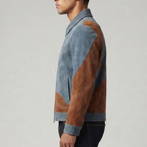 Luxury <b>Suede</b> Leather <b>Jacket</b> With Stand Collar Premium Craftsmanship Modern Design For <b>Men</b> Streetwear And Smart Casual Clothing - Product Image 6