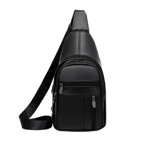 Nuevas bolsas de pecho de negocios para hombre, bandolera informal de cuero genuino, bandolera impermeable para viajes al aire libre, ecológica - Product Image 1