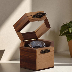 Caja de Madera para Relojes con Acabado Decorativo de Madera, Organizador de Almacenamiento para Coleccionistas de Relojes de AYAANS - Product Image 5