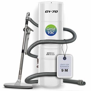 Central <b>Vacuum</b> Cleaner System 9m <b>Hose</b> Set White Metal Construction - Product Image 1