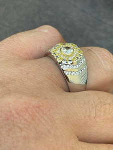 Bague Hip Hop pour Homme, Bague Octogonale en Moissanite, Vermeil Or, Argent Sterling 925, Bague de Pinky, Bijoux Bling, Design de Luxe - Product Image 2