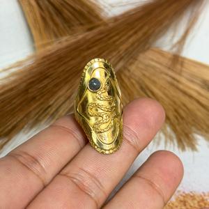Snake Brass <b>Ring</b> <b>Labradorite</b> 18k Gold Plated <b>Ring</b> Large Statement Tribal jewelry Wholesale <b>Ring</b> for Women - Product Image 4