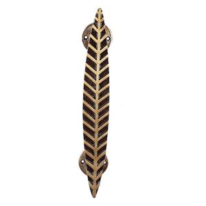 Poignée de tiroir en laiton en forme de feuille, bouton de meuble rustique pour la décoration de la maison et du bureau, design original et durable - Product Image 2