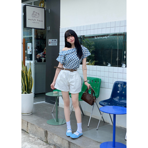 กางเกงขาสั้นเอวสูง ระบายอากาศได้ดี ราคาดี มีหลายสีในสต็อก รับผลิตแบบ OEM โรงงานผลิตในเวียดนาม มีตัวอย่างฟรี - Product Image 1