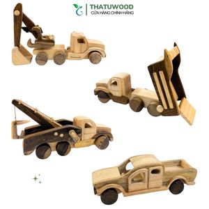 Ensemble de voitures en bois Thatuwood, faites à la main, en forme de voiture, pour ranger les jouets dans la chambre des enfants - Product Image 1