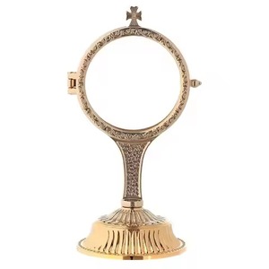 Espejo monstrario de latón de gran venta con detalles, decorativo para mesa, para uso en bodas y iglesias católicas - Product Image 6