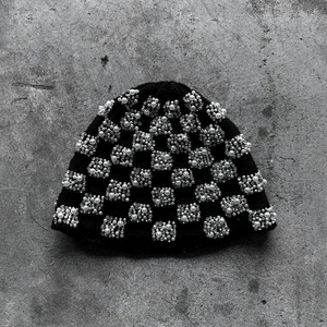 Men's Beanie Hat Unisex Adult 56-58CM Rhinestone Decorated Hand Knitted Acrylic <b>Winter</b> <b>Cap</b> Casual Style Custom Outdoor Beanies - Product Image 3