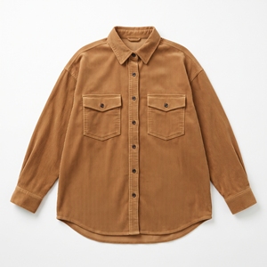 Camisa Oversize de Pana para Mujer, Estilo Vintage, Casual, Cálida, para Invierno, OEM, ODM, Venta al por Mayor, Fábrica, Logotipo Personalizado, MOQ Bajo - Product Image 5