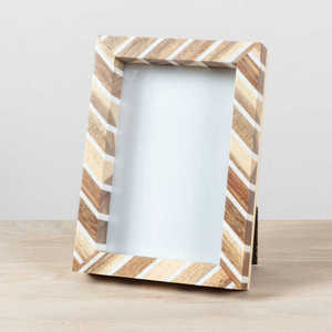 Modern Blue White Striped Resin Photo <b>Frame</b> Rectangle Vertical Tabletop Decor Gold Inner <b>Border</b> Home Decor Customized <b>Frame</b> - Product Image 2