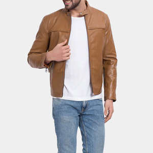 Vestes en cuir de vachette pour hommes, design tendance, sur mesure, couleur marron, manches longues, motif uni, respirantes - Product Image 2