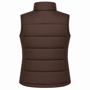 Gilet matelassé respirant personnalisé pour homme, col montant, fermeture éclair, rembourré en polyester/nylon, couleur unie, vêtement d'extérieur d'hiver sans manches - Product Image 2
