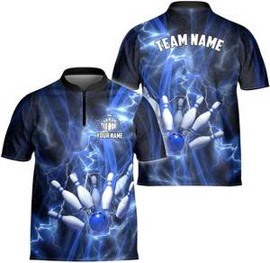 Wholesale High Quality Men's Custom Oem/odm Polyester <b>Bowling</b> Shirts Cheap Polo with Sublimation Transfer Print Factory - Product Image 4