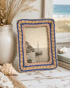 Arabic Natural Rattan <b>Wooden</b> Photo <b>Frame</b> Decorative Woven Cane <b>Picture</b> <b>Frame</b> for Living Room Decor - Product Image 1