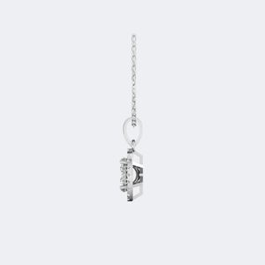 Collier pendentif de luxe en or 10 carats avec halo ovale de diamants de laboratoire taille princesse 0,65 carat total - Product Image 5