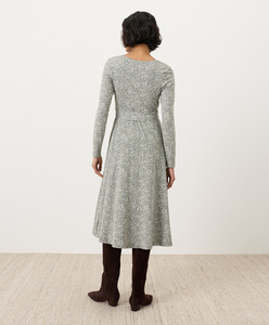 Casual Summer <b>Dress</b> with <b>Elastic</b> Waistline <b>Dress</b> Women Wrap <b>Dress</b> V-neck Wrap Midi <b>Dress</b> Women Long Sleeve Print Casual <b>Dress</b> - Product Image 4