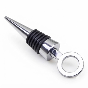 Tapón de Botella de Vino Profesional de Aleación de Zinc Cromado con Sello de Silicona de Triple Anillo Hermético, Accesorios de Bar Reutilizables - Product Image 1