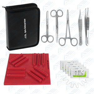 Medical Student <b>Suture</b> Practice <b>Kit</b> Stainless Steel Instruments with Silicone Pad for Wound Closure Training Surgical Skills - Product Image 1