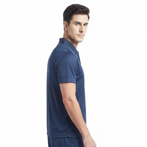 Polo de sport d'été à manches courtes taille standard pour homme, polo de golf personnalisé avec logo pour homme en bleu marine - Product Image 3