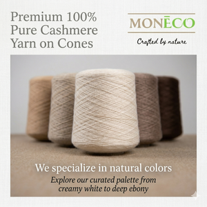 ไหมแคชเมียร์แท้ 100% จากมองโกเลีย ยี่ห้อ MONECO แบบม้วน ขนาด 26/2 ดูดซับความชื้น ป้องกันแบคทีเรีย สำหรับถักมือ สีดำ ขายส่ง - Product Image 5