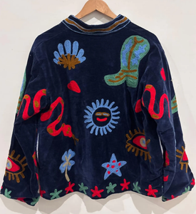 Velvet Suzani Embroidered <b>Quilted</b> Custom Camouflage Spring Flash Reflective Windbreaker Bomber <b>Jacket</b> Night Glowing Letter - Product Image 2